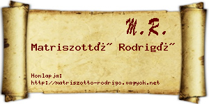 Matriszottó Rodrigó névjegykártya